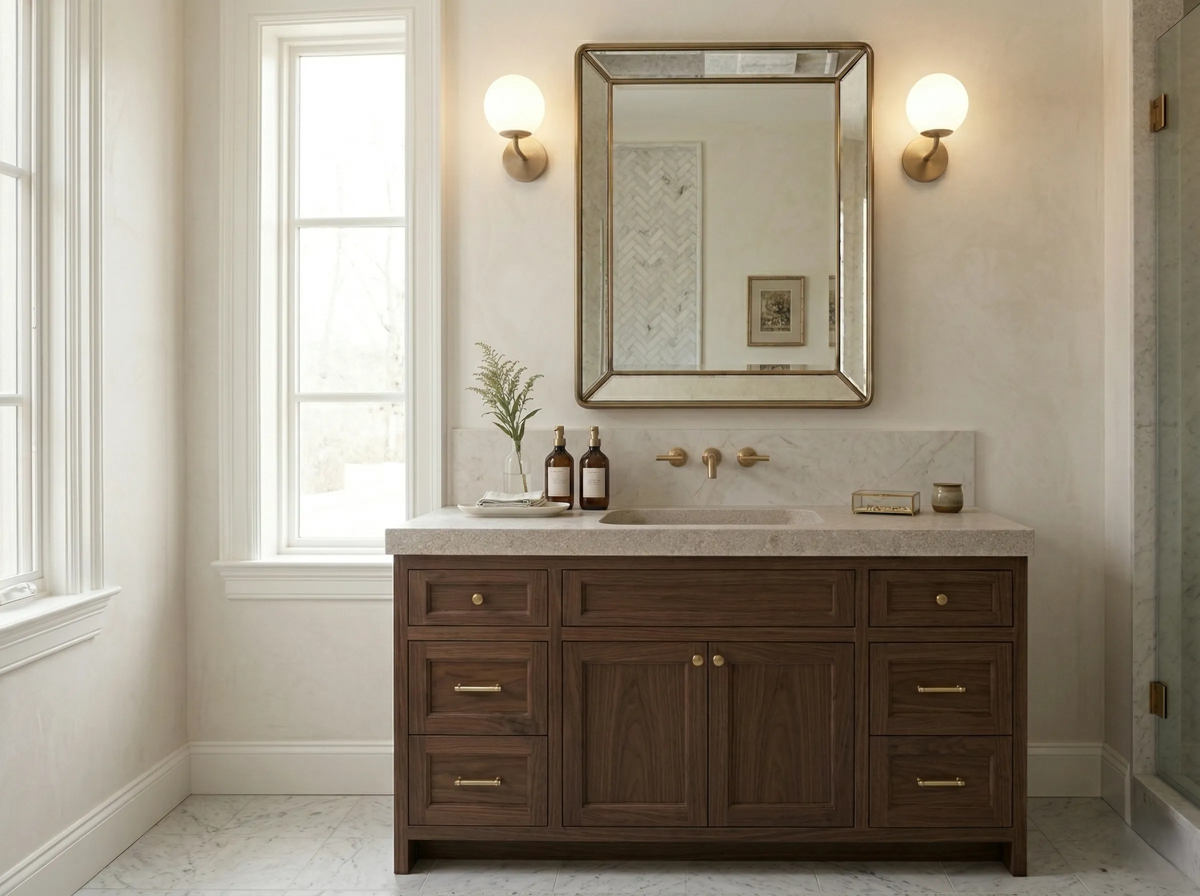 Lithos_Grolla_Beige_limestone_Italy_Ondulato_Wet_Areas