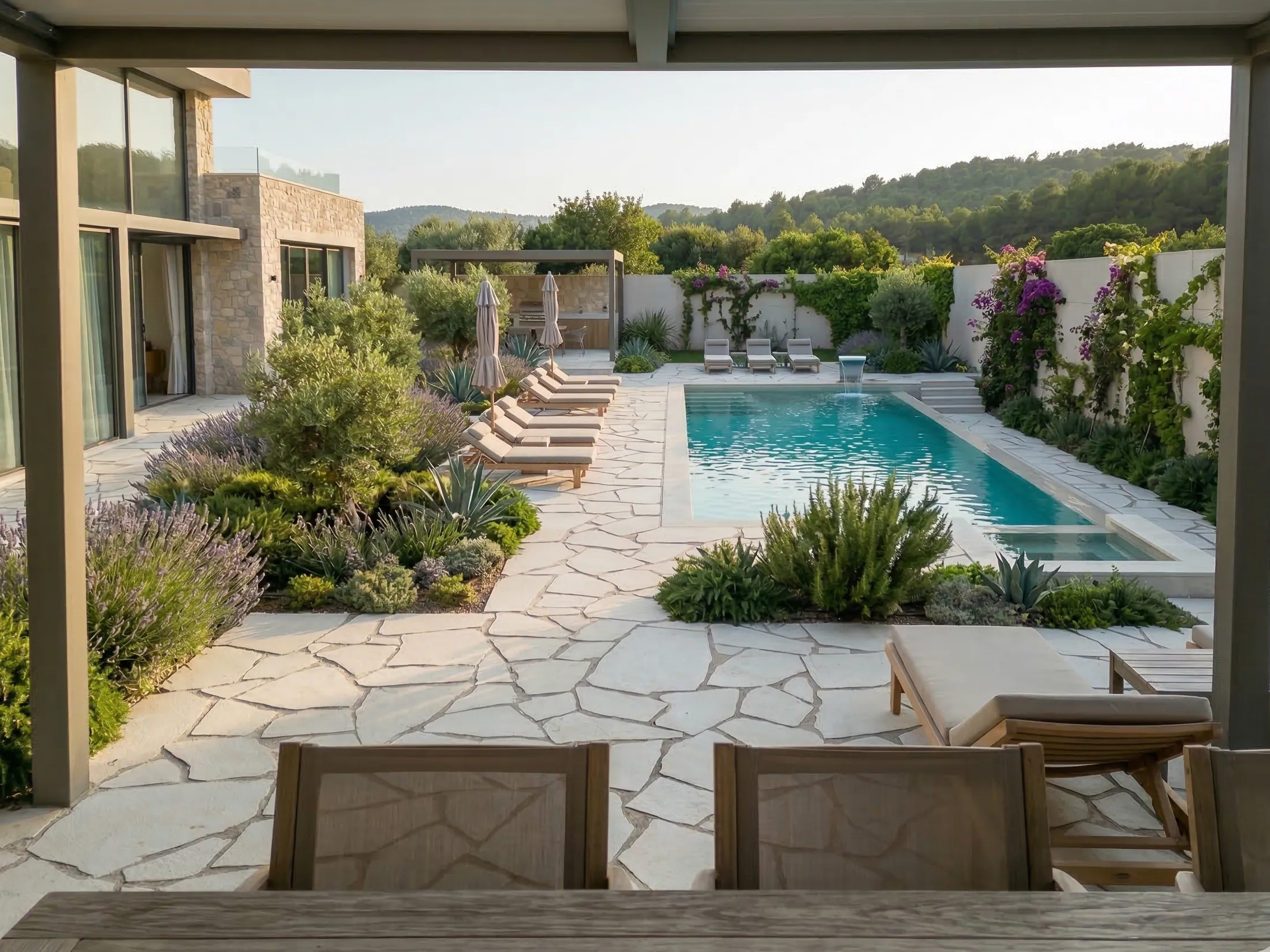 Lithos_Grolla_Beige_limestone_Italy_Sandblasted_Wet_Areas_Exterior_Pavement